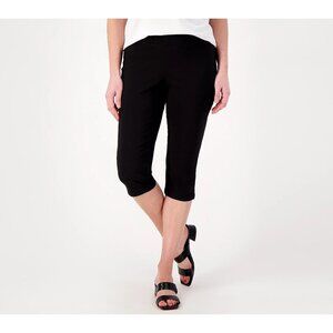 Belle by Kim Gravel Regular Citi Twill Capri Pants Womens Plus Size 26W Black NE